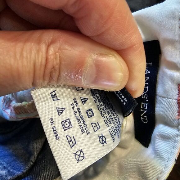 Lands' End Fit 1 Shorts Size 16 Novelty Retro Mod Orange Print Summer Style - Picture 6 of 7